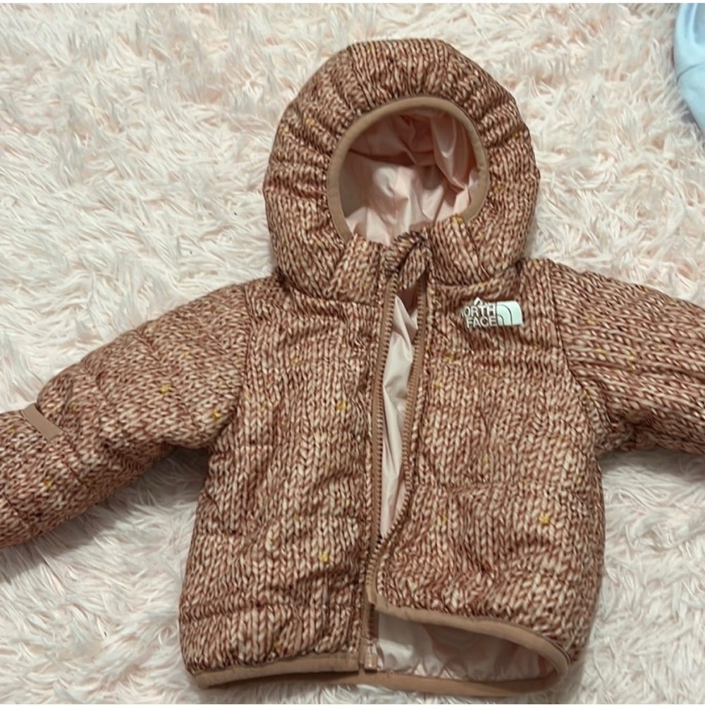The North Face Brown Quilted Puffer Coat with Hood
